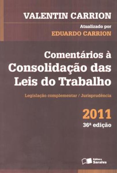 Picture of COMENTARIOS A CONSOLIDACAO DAS LEIS DO TRABALHO - 36ª ED
