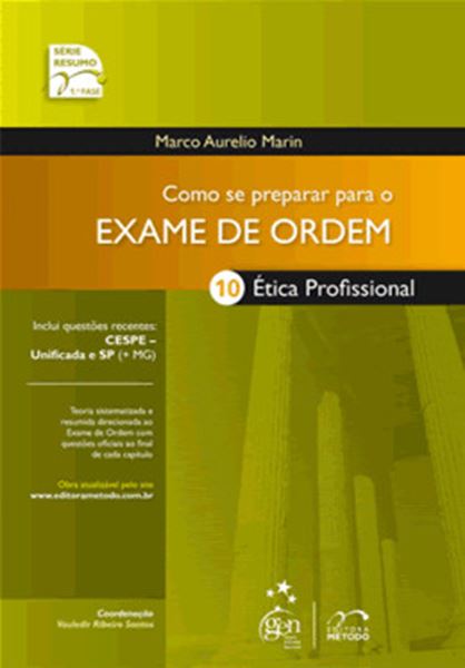 Picture of COMO SE PREPARAR PARA O EXAME DE ORDEM - VOLUME 10 - ETICA PROFISSIONAL - 8ª EDICAO