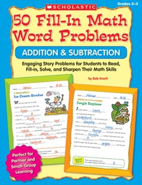 Picture of 50 FILL IN MATH WORD PROBLEMS ADDITION AND SUBRTRACTION