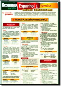 Imagem de RESUMAO - ESPANHOL 1 - GRAMATICA