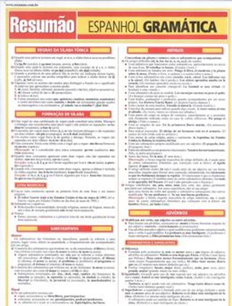 Picture of RESUMAO - ESPANHOL GRAMATICA