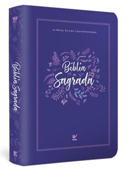 Picture of BIBLIA AEC - LETRA GIGANTE - CAPA PU IMPRESSO - ROXO FOLHAS
