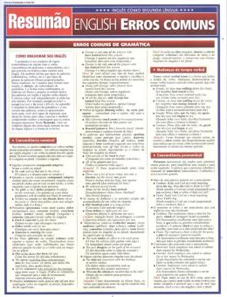 Picture of RESUMAO - ENGLISH ERROS COMUNS