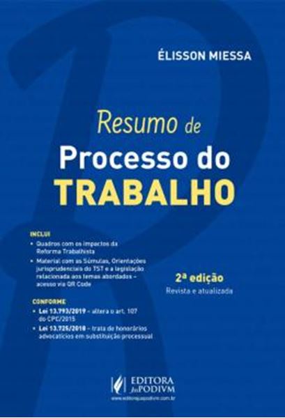 Picture of RESUMO DE PROCESSO DO TRABALHO - 2ª ED