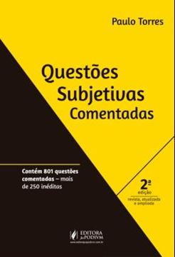Imagem de QUESTOES SUBJETIVAS COMENTADAS - 2ª ED