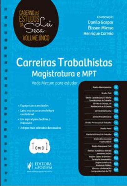 Picture of CARREIRAS TRABALHISTAS - MAGISTRATURA E MPT - VADE MECUM PARA ESTUDAR - TOMO 1