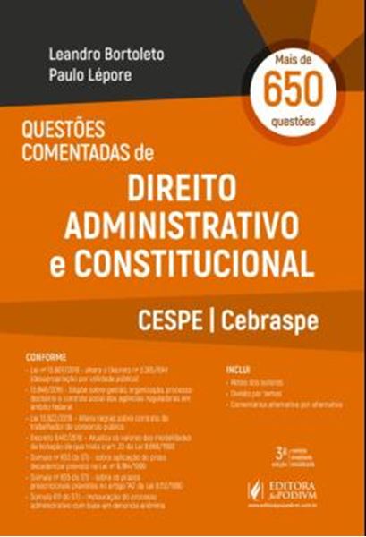 Picture of QUESTOES COMENTADAS DE DEITO ADMINISTRATIVO E CONSTITUCIONAL