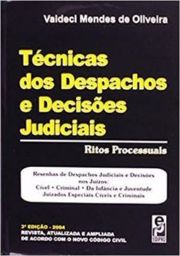 Imagem de TECNICAS DOS DESPACHOS E DECISOES JUDICIAIS