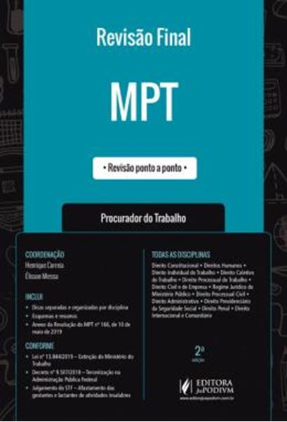 Picture of REVISAO FINAL - MPT - REVISAO PONTO A PONTO - PROCURADOR DO TRABALHO