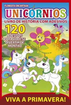 Imagem de UNICORNIOS - FLORESTA ENCANTADA - LIVRO DE HISTORIA COM ADESIVOS