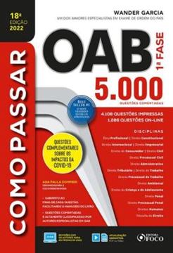 Imagem de COMO PASSAR NA OAB 1? FASE - 5000 QUESTOES COMENTADAS
