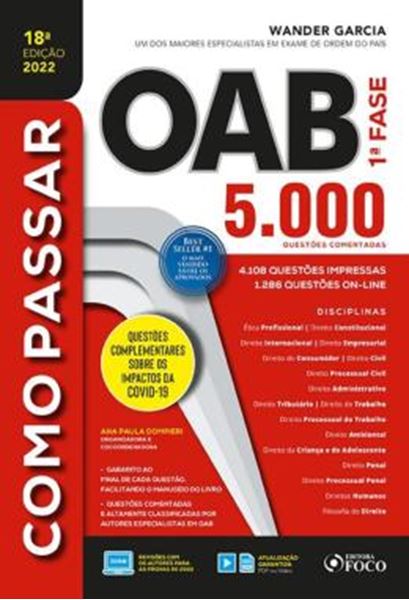 Picture of COMO PASSAR NA OAB 1? FASE - 5000 QUESTOES COMENTADAS