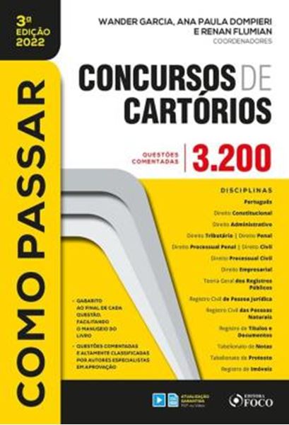 Picture of COMO PASSAR EM CONCURSOS DE CARTORIOS - 3.200 QUESTOES COMENTADA