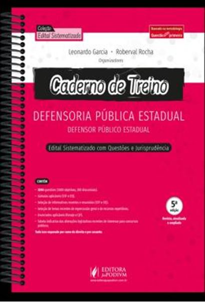 Picture of CADERNO DE TREINO - DEFENSORIA PUBLICA ESTADUAL - EDITAL SISTEMATIZADO COM QUESTOES E JURISPRUDENCIA - 5ª ED