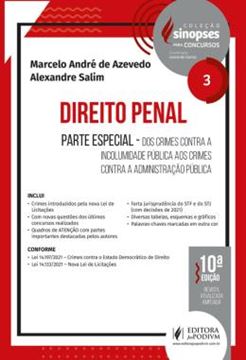 Imagem de SINOPSES PARA CONCURSOS - DIREITO PENAL - PARTE ESPECIAL - VOLUME 3