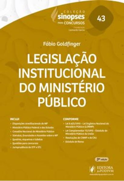 Picture of SINOPSES PARA CONCURSOS - LEGISLACAO INSTITUCIONAL DO MINISTERIO PUBLICO - VOLUME 43