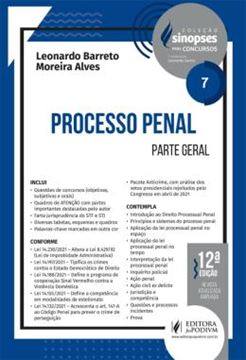 Imagem de SINOPSES PARA CONCURSOS - PROCESSO PENAL - PARTE GERAL - VOLUME 7