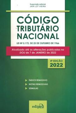 Imagem de CODIGO TRIBUTARIO NACIONAL - 4ª ED. 2022