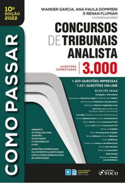 Picture of COMO PASSAR EM CONCURSOS DE TRIBUNAIS ANALISTA - 3.000 QUESTOES COMENTADAS - 10ª ED