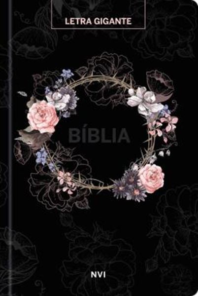 Picture of BIBLIA SAGRADA NVI - LETRA GIGANTE - FLORES PRETA