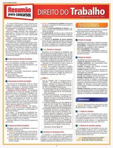 Picture of RESUMAO PARA CONCURSOS - DIREITO DO TRABALHO