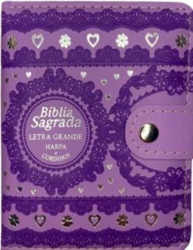 Imagem de BIBLIA CAPA CARTEIRA PU LT GRANDE COM HARPA - MOD. 04 LILAS