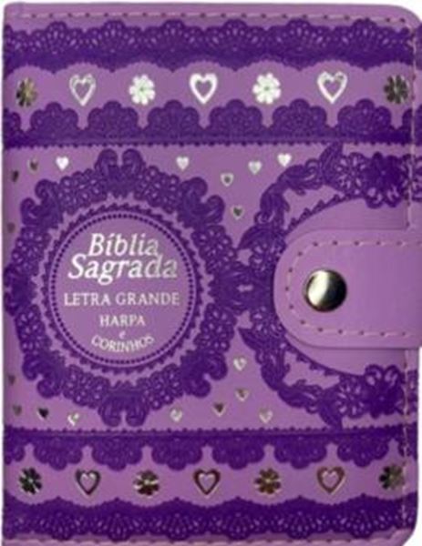Picture of BIBLIA CAPA CARTEIRA PU LT GRANDE COM HARPA - MOD. 04 LILAS