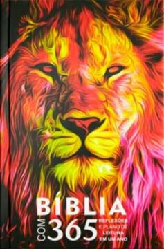Imagem de BIBLIA COM 365 REFLEXOES E PLANO DE LEITURA EM UM ANO CAPA LEAO FOGO