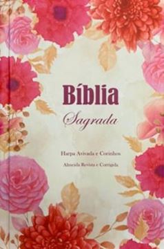 Imagem de BIBLIA GIGANTE CAPA DURA ARC COM HARPA  - ARRANJO FLORAL