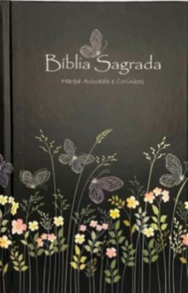 Picture of BIBLIA GIGANTE CAPA DURA ARC COM HARPA  - JARDIM PRETA