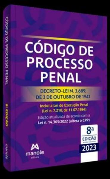 Picture of CODIGO DE PROCESSO PENAL - DECRETO-LEI N. 3.689, DE 3 DE OUTUBRO DE 1941 - 8ª ED