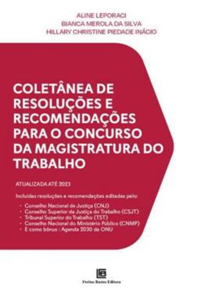 Picture of COLETANEA DE RESOLUCOES E RECOMENDACOES PARA O CONCURSO DA MAGISTRATURA DO TRABALHO