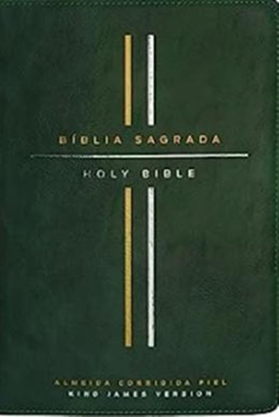 Picture of BIBLIA BILINGUE - PORTUGUES/INGLES - ACF/KJV - COURO SOFT - VERDE - LEITURA PERFEITA