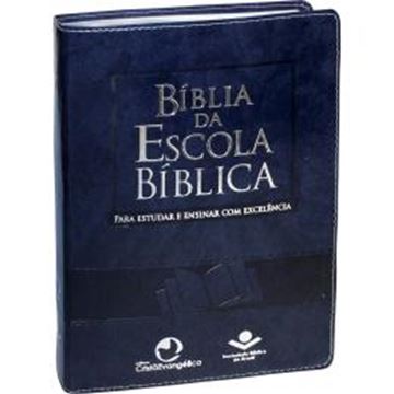 Imagem de BIBLIA DA ESCOLA BIBLICA COM INDICE - CAPA AZUL NOBRE