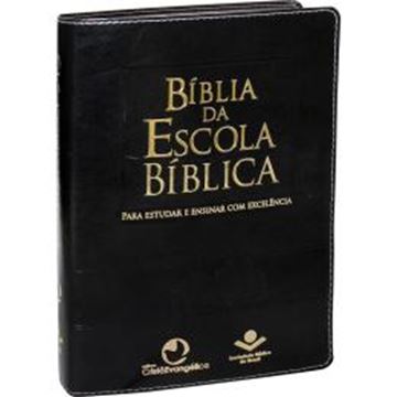 Imagem de BIBLIA DA ESCOLA BIBLICA COM INDICE - CAPA PRETA NOBRE