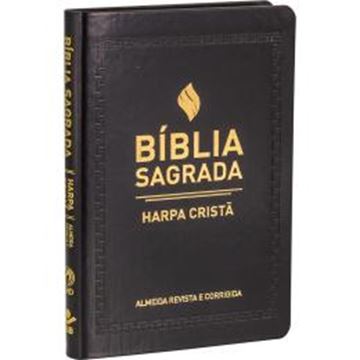 Imagem de BIBLIA SAGRADA COM HARPA CRISTA - CAPA SINTETICA FLEXIVEL, PRETA