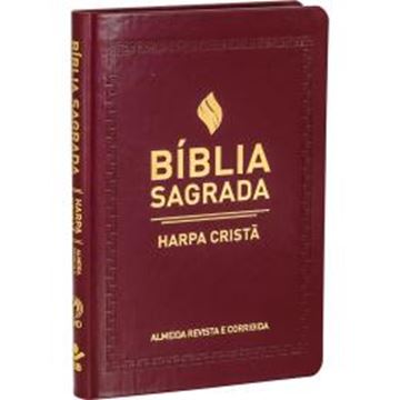 Imagem de BIBLIA SAGRADA COM HARPA CRISTA - CAPA SINTETICA FLEXIVEL, VINHO