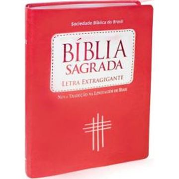 Imagem de BIBLIA SAGRADA LETRA EXTRAGIGANTE INDICE CAPA COURO SINTETICO PESSEGO