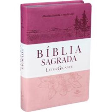 Imagem de BIBLIA SAGRADA LETRA GIGANTE - CAPA COURO SINTETICO TRIOTONE PINK