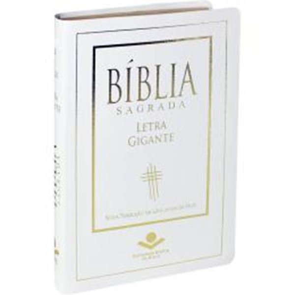 Picture of BIBLIA SAGRADA LETRA GIGANTE - COURO BONDED BRANCO COM BORDA DOURADA