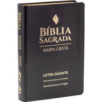 Imagem de BIBLIA SAGRADA LETRA GIGANTE COM HARPA CRISTA - CAPA SINTETICA FLEXIVEL, PRETA