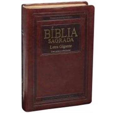 Imagem de BIBLIA SAGRADA LETRA GIGANTE COM INDICE - CAPA COURO SINTETICO MARROM NOBRE