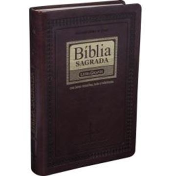 Imagem de BIBLIA SAGRADA LETRA GIGANTE COM INDICE DIGITAL - COURO SINTETICO MARROM NOBRE