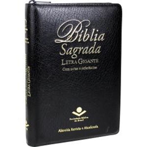 Picture of BIBLIA SAGRADA LETRA GIGANTE COM INDICE E ZIPER - COURO SINTETICO PRETO