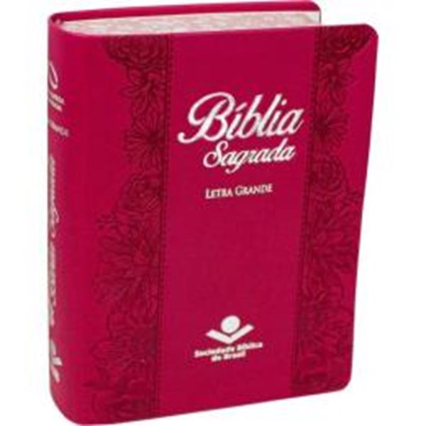 Picture of BIBLIA SAGRADA LETRA GRANDE - CAPA COURO SINTETICO PINK BEIRAS FLORIDAS