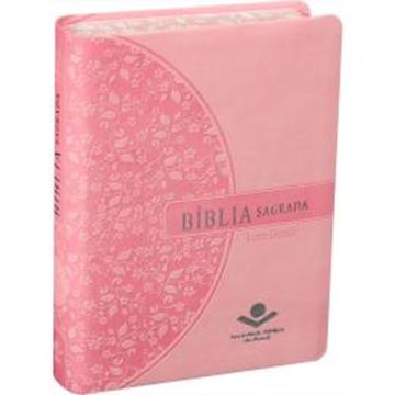 Imagem de BIBLIA SAGRADA LETRA GRANDE - COURO SINTETICO ROSA CLARO