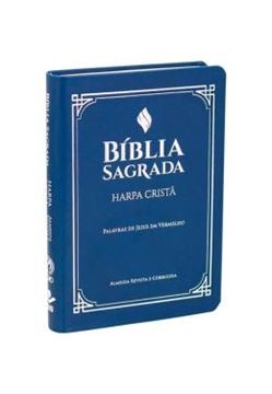 Imagem de BIBLIA SAGRADA LETRA GRANDE COM HARPA CRISTA - CAPA EM COURO SINTETICO, AZUL?