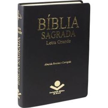 Imagem de BIBLIA SAGRADA LETRA GRANDE COM INDICE DIGITAL - COURO SINTETICO PRETA