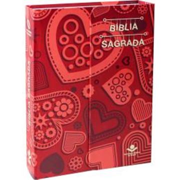 Imagem de BIBLIA SAGRADA LETRA MAIOR - CAPA ILUSTRADA VERMELHO COM CORACOES