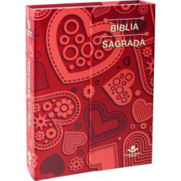Picture of BIBLIA SAGRADA LETRA MAIOR - CAPA ILUSTRADA VERMELHO COM CORACOES